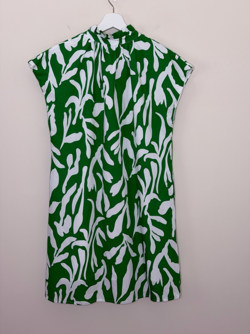 THML AUDREY SHORT SLEEVE BUTTON UP SHIRT DRESS POCKETS TROPICAL PRINT LINEN - Picture 7 of 11